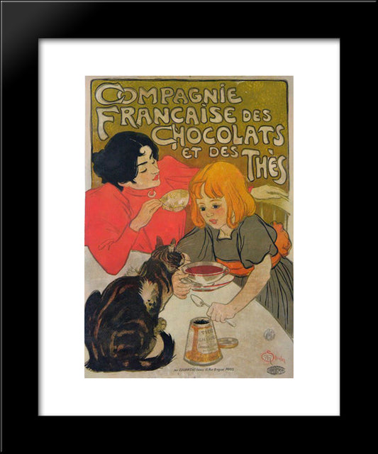 Compagnie Francaise Des Chocolats Et Des Thes 20x24 Black Modern Wood Framed Art Print Poster by Steinlen, Theophile