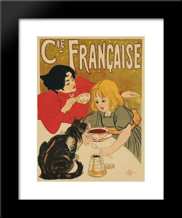 Compagnie Francaise Des Chocolats Et Des Thes 20x24 Black Modern Wood Framed Art Print Poster by Steinlen, Theophile