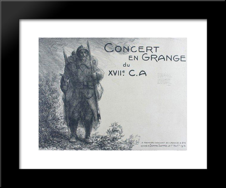Concert En Grange 20x24 Black Modern Wood Framed Art Print Poster by Steinlen, Theophile