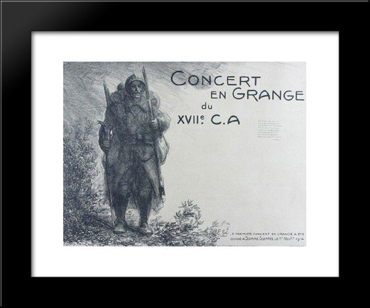 Concert En Grange 20x24 Black Modern Wood Framed Art Print Poster by Steinlen, Theophile
