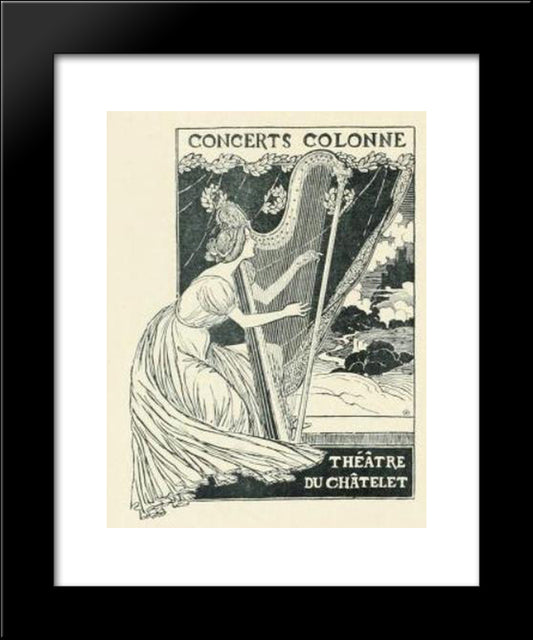 Concerts Colonne 20x24 Black Modern Wood Framed Art Print Poster by Steinlen, Theophile