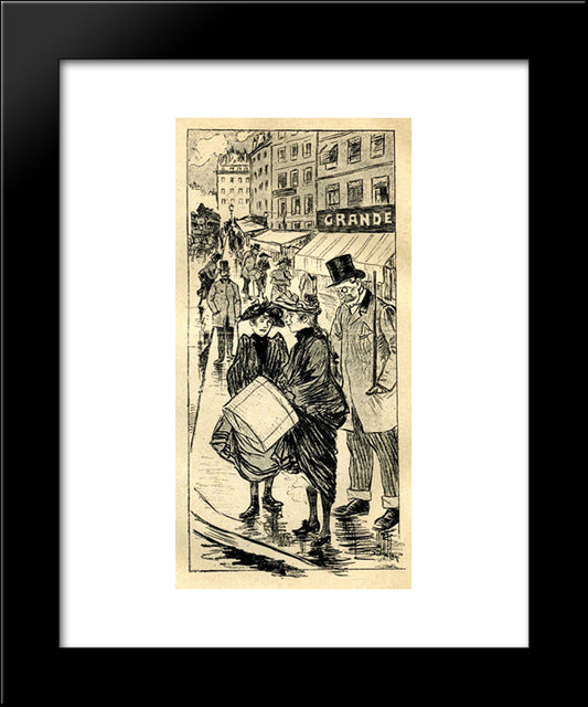 Conseil Aux Trottins 20x24 Black Modern Wood Framed Art Print Poster by Steinlen, Theophile