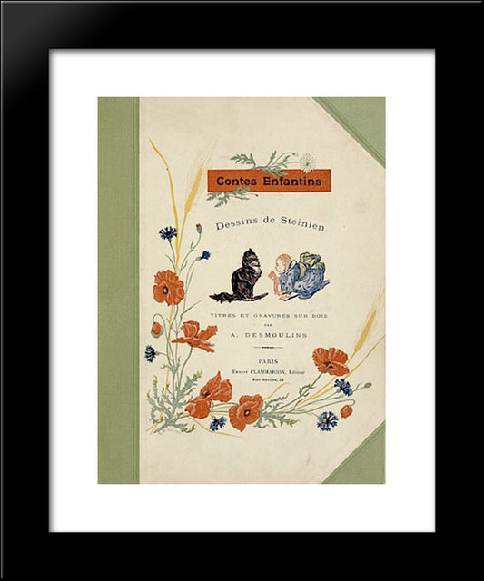 Contes Enfantin 20x24 Black Modern Wood Framed Art Print Poster by Steinlen, Theophile