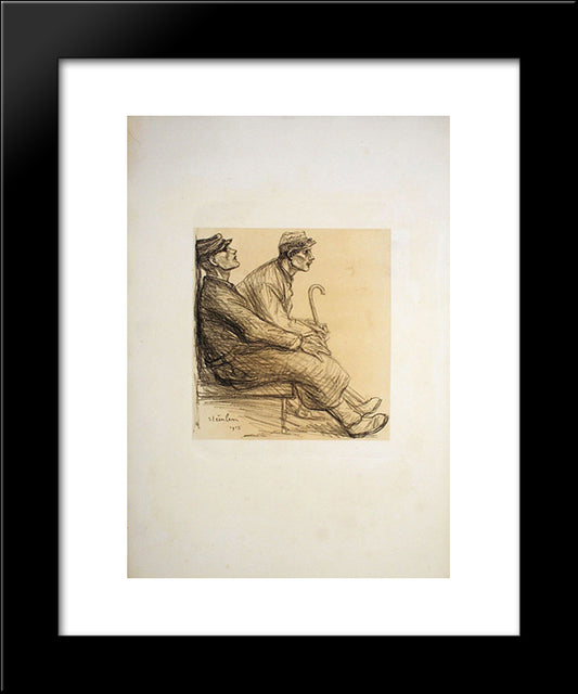 Convalescents 20x24 Black Modern Wood Framed Art Print Poster by Steinlen, Theophile