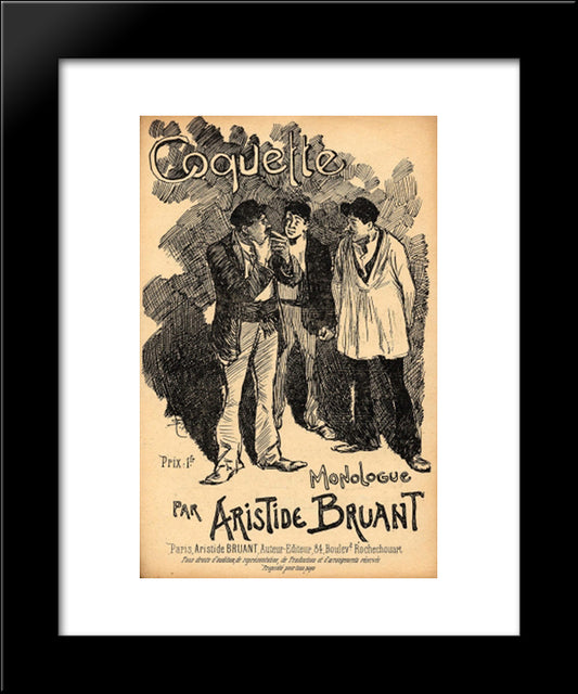 Coquette 20x24 Black Modern Wood Framed Art Print Poster by Steinlen, Theophile
