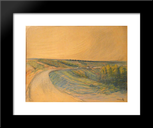 Country Road 20x24 Black Modern Wood Framed Art Print Poster by Steinlen, Theophile
