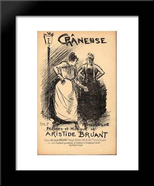 Craneuse 20x24 Black Modern Wood Framed Art Print Poster by Steinlen, Theophile