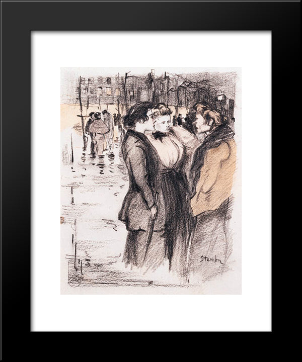 Craneuse - Original Drawing 20x24 Black Modern Wood Framed Art Print Poster by Steinlen, Theophile