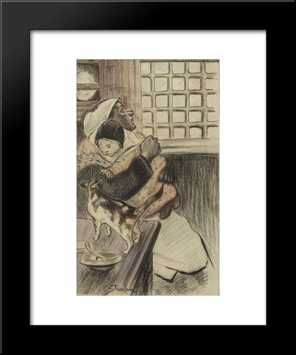 Dans La Cuisine 20x24 Black Modern Wood Framed Art Print Poster by Steinlen, Theophile