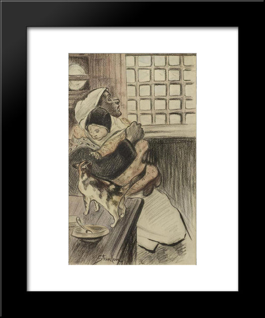 Dans La Cuisine 20x24 Black Modern Wood Framed Art Print Poster by Steinlen, Theophile