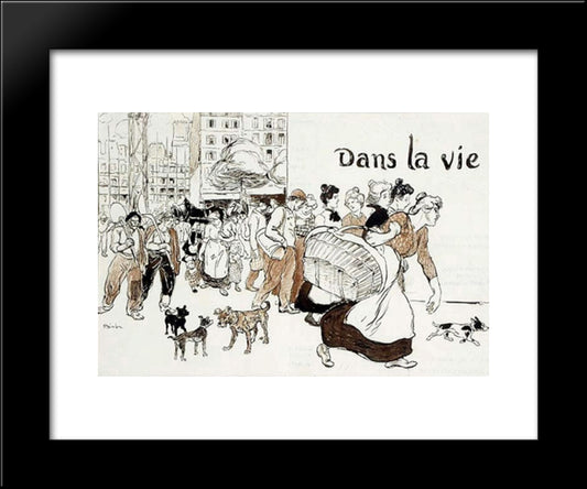 Dans La Vie 20x24 Black Modern Wood Framed Art Print Poster by Steinlen, Theophile