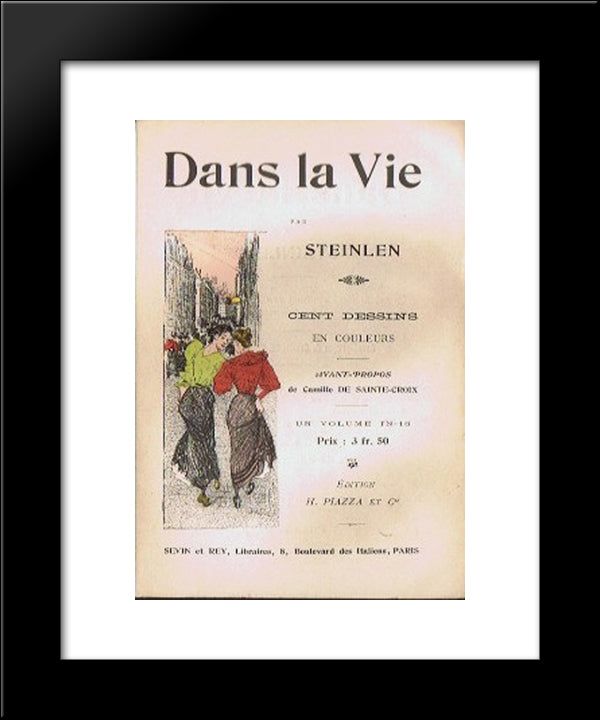 Dans La Vie Prospectus 20x24 Black Modern Wood Framed Art Print Poster by Steinlen, Theophile
