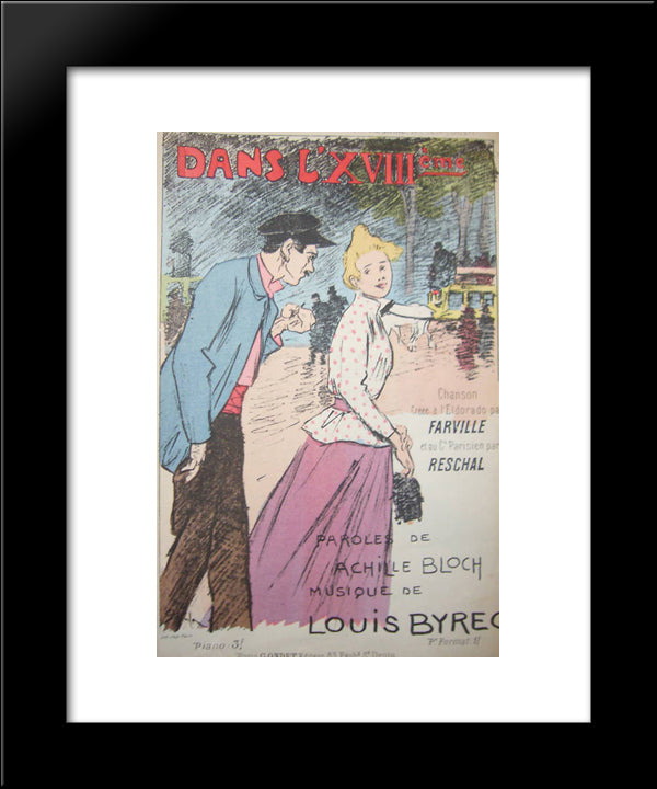 Dans L'Xviiime 20x24 Black Modern Wood Framed Art Print Poster by Steinlen, Theophile