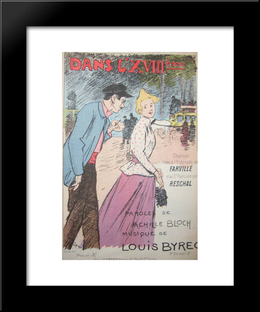 Dans L'Xviiime 20x24 Black Modern Wood Framed Art Print Poster by Steinlen, Theophile