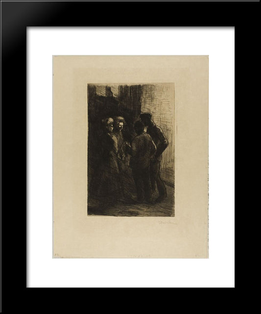 Deux Gigolettes Et Deux Gigolos 20x24 Black Modern Wood Framed Art Print Poster by Steinlen, Theophile