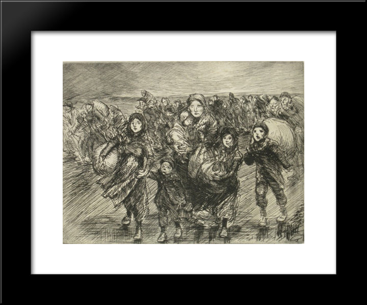 Devant L'Invasion 20x24 Black Modern Wood Framed Art Print Poster by Steinlen, Theophile