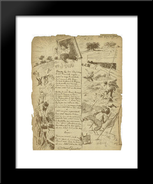 Diner Du Bon Bock 20x24 Black Modern Wood Framed Art Print Poster by Steinlen, Theophile