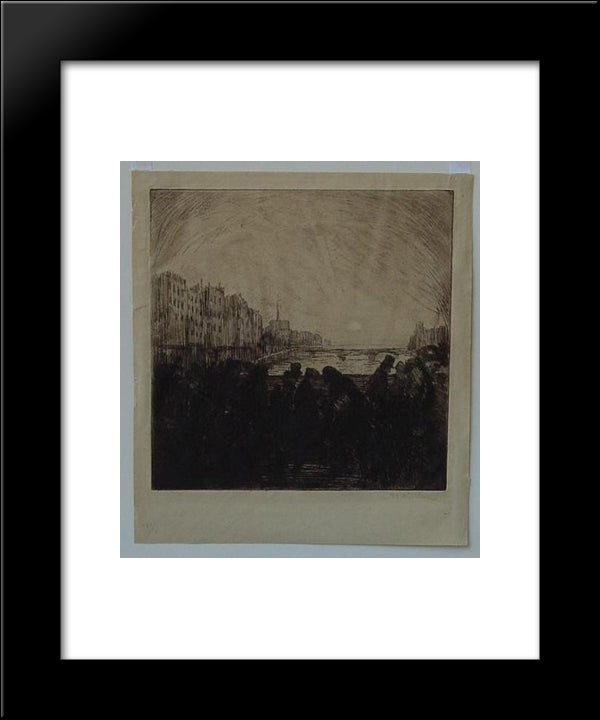 Effet De Soleil Couchant Cropped 20x24 Black Modern Wood Framed Art Print Poster by Steinlen, Theophile