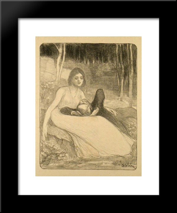 Elle 20x24 Black Modern Wood Framed Art Print Poster by Steinlen, Theophile