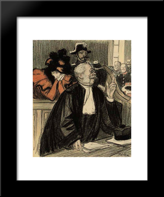 Elle A Beacoup Aime 20x24 Black Modern Wood Framed Art Print Poster by Steinlen, Theophile
