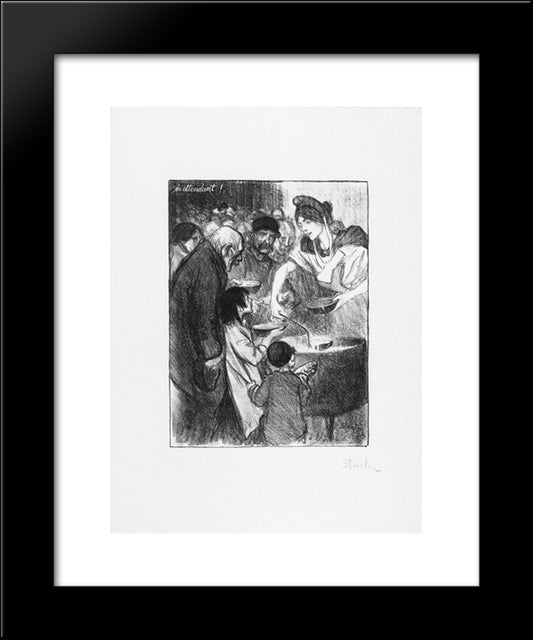 En Attendant 20x24 Black Modern Wood Framed Art Print Poster by Steinlen, Theophile