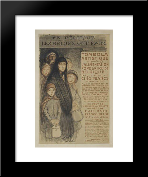 En Belgiques Les Belges Ont Faim 20x24 Black Modern Wood Framed Art Print Poster by Steinlen, Theophile