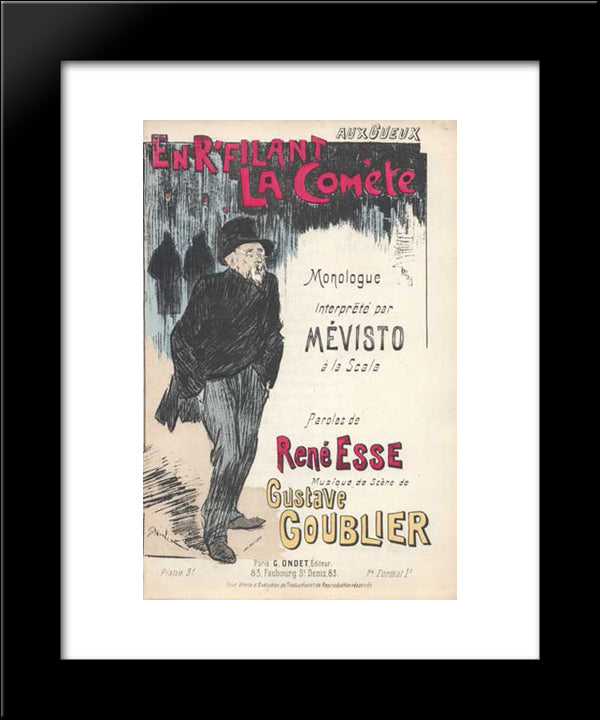 En R-Filant La Comete 20x24 Black Modern Wood Framed Art Print Poster by Steinlen, Theophile