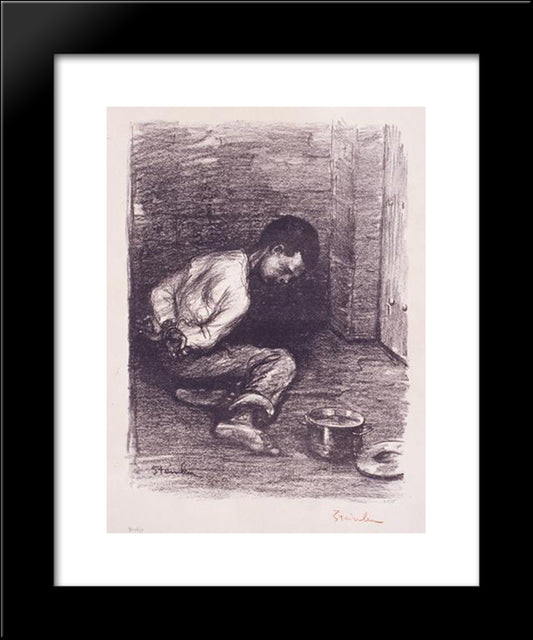 Enfant Martyr 20x24 Black Modern Wood Framed Art Print Poster by Steinlen, Theophile