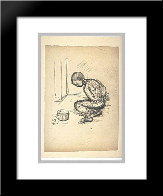 Enfants Martyrs Study 20x24 Black Modern Wood Framed Art Print Poster by Steinlen, Theophile