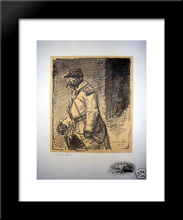 Errants 20x24 Black Modern Wood Framed Art Print Poster by Steinlen, Theophile