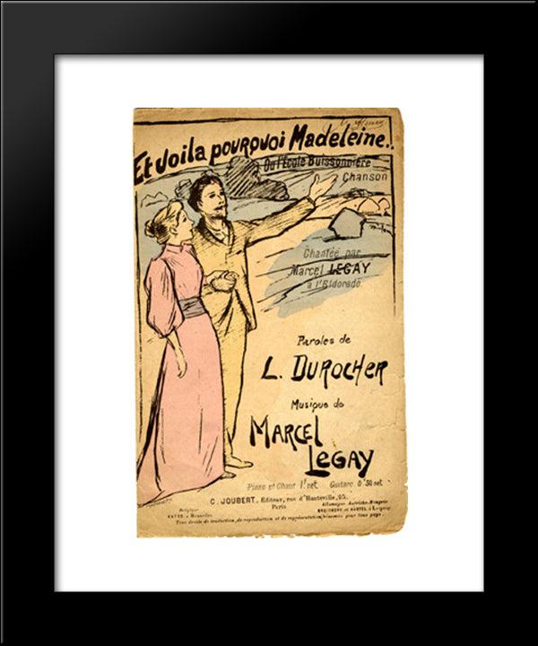 Et Voila Pourquoi Madeleine 20x24 Black Modern Wood Framed Art Print Poster by Steinlen, Theophile