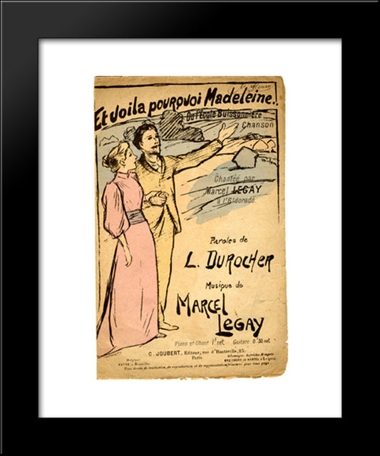 Et Voila Pourquoi Madeleine 20x24 Black Modern Wood Framed Art Print Poster by Steinlen, Theophile