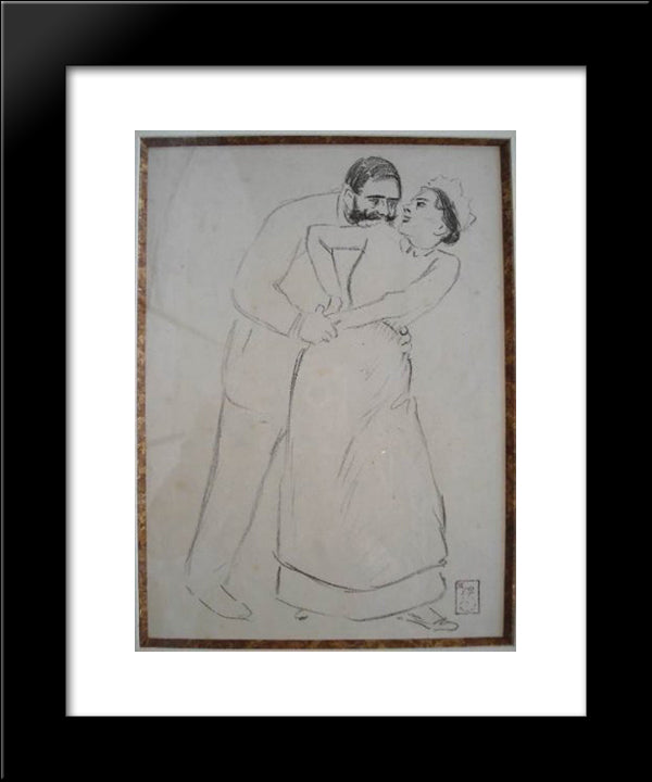 Eugenie Preliminary Drawing 20x24 Black Modern Wood Framed Art Print Poster by Steinlen, Theophile