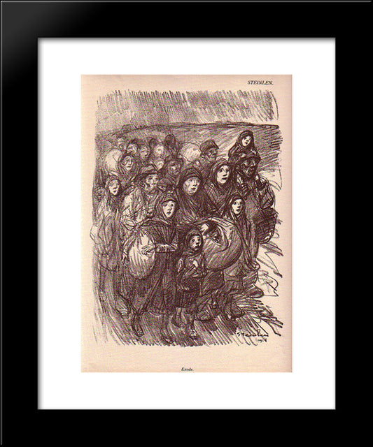 Exode 20x24 Black Modern Wood Framed Art Print Poster by Steinlen, Theophile