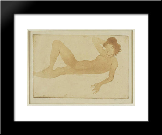 Femme Couchee 20x24 Black Modern Wood Framed Art Print Poster by Steinlen, Theophile