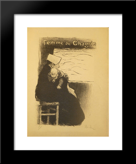 Femme De Chagrin 20x24 Black Modern Wood Framed Art Print Poster by Steinlen, Theophile
