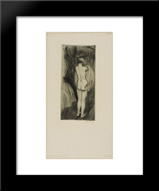 Femme Debout 20x24 Black Modern Wood Framed Art Print Poster by Steinlen, Theophile