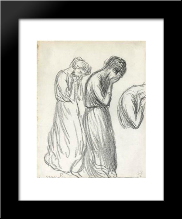 Femmes Pleurant 20x24 Black Modern Wood Framed Art Print Poster by Steinlen, Theophile