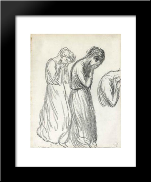 Femmes Pleurant 20x24 Black Modern Wood Framed Art Print Poster by Steinlen, Theophile