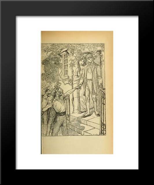 Fermez La Porte 20x24 Black Modern Wood Framed Art Print Poster by Steinlen, Theophile