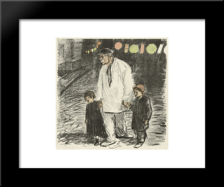 Fete Nationale 20x24 Black Modern Wood Framed Art Print Poster by Steinlen, Theophile