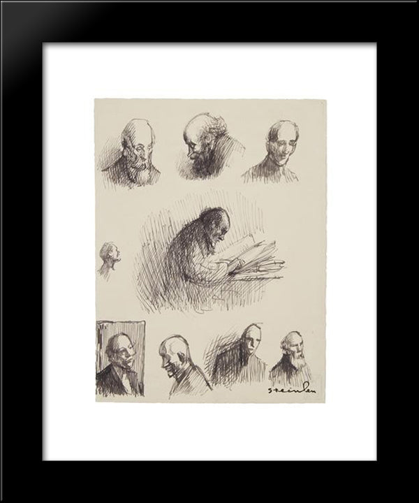 Figure Studies 20x24 Black Modern Wood Framed Art Print Poster by Steinlen, Theophile