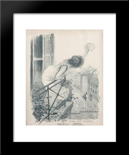 Fin De Bail 20x24 Black Modern Wood Framed Art Print Poster by Steinlen, Theophile