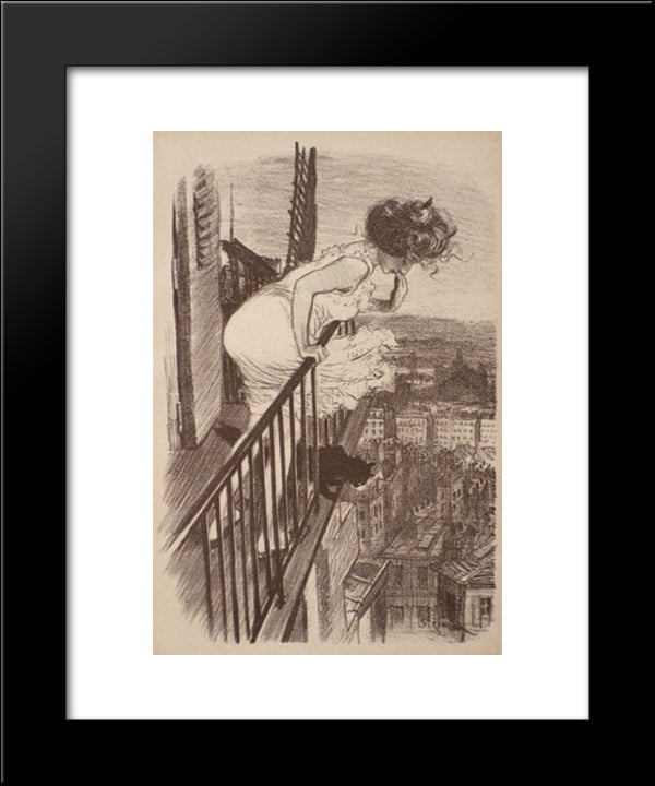 Fin De Bail Litho 20x24 Black Modern Wood Framed Art Print Poster by Steinlen, Theophile