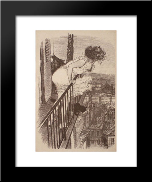 Fin De Bail Litho 20x24 Black Modern Wood Framed Art Print Poster by Steinlen, Theophile