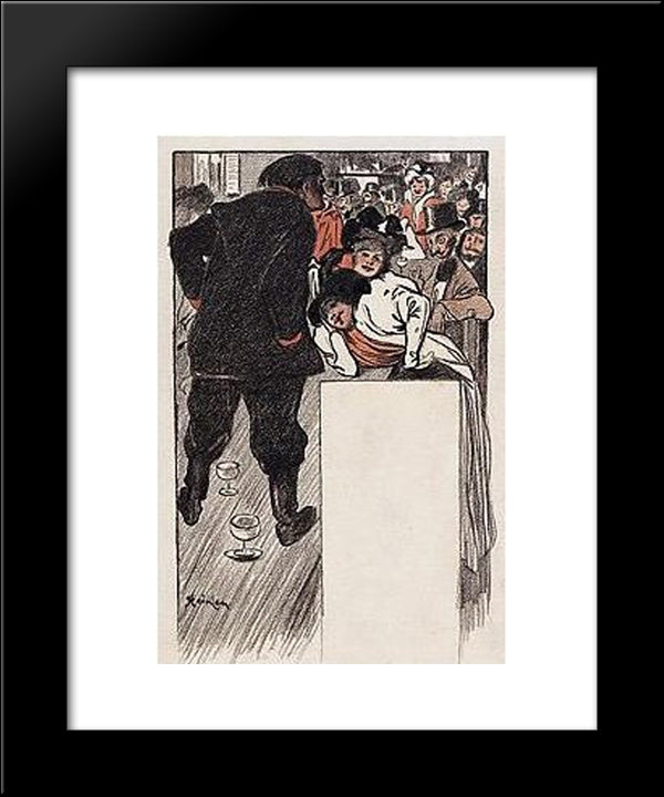 Fins De Siecle 20x24 Black Modern Wood Framed Art Print Poster by Steinlen, Theophile