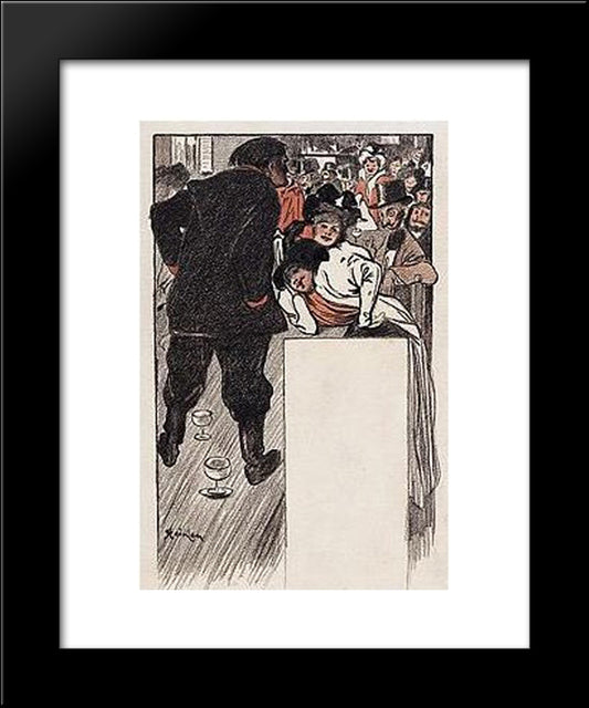 Fins De Siecle 20x24 Black Modern Wood Framed Art Print Poster by Steinlen, Theophile