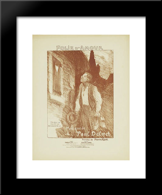 Folie D'Amour 20x24 Black Modern Wood Framed Art Print Poster by Steinlen, Theophile