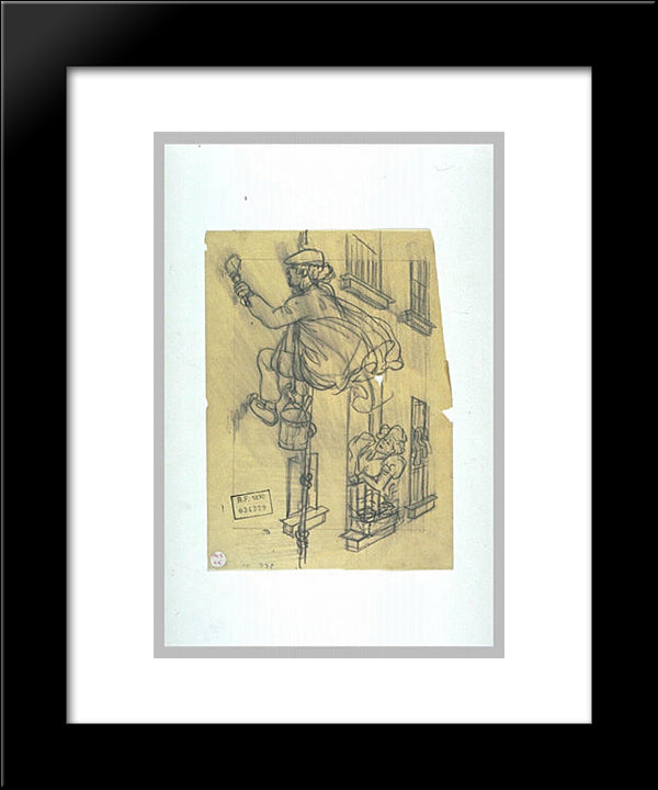 Gai Pinson Study 20x24 Black Modern Wood Framed Art Print Poster by Steinlen, Theophile