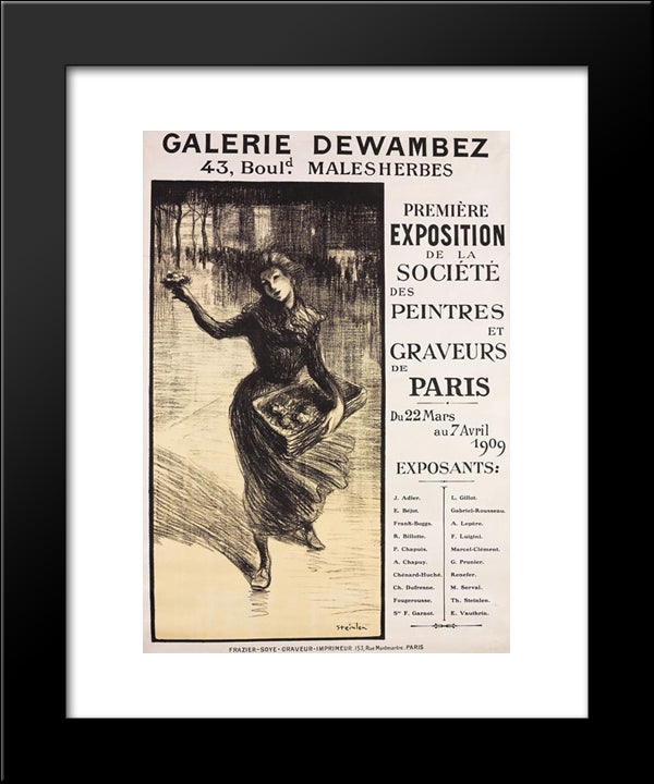Galerie Dewambez 20x24 Black Modern Wood Framed Art Print Poster by Steinlen, Theophile